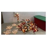 outdoor Candy Cane & Snowflake Yard Ornaments w/
