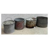 2 Galvanized Minnow Buckets