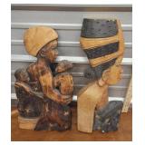 2 hand carved African wall hangings