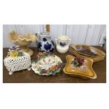Wade pottery bowls, pitcher, vase, lidded bowl
