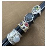 4 .925 or Sterling silver signed  rings