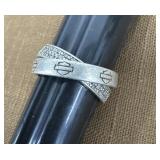 .925 silver Harley-Davidson crisscross ring