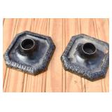 Antique Cast Iron Candle Holders