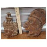 2 Hand Carved Wooden Placks