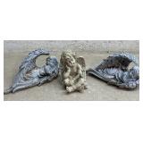 3 Resin Angel Yard Ornaments