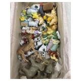 Miniature figures - dogs, chickens, ducks,