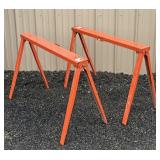 2 Steel Folding Sawhorses (orange)