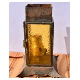 Antique Cast Metal/Leaded Glass Light. Untested