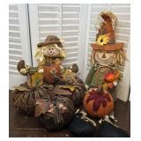 Beautiful fall - scarecrows, pumpkins - felted,
