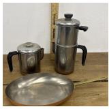 Paul Revere percolator coffee pots and pan