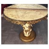 Vintage plaster angel Cherub  pedestal table.