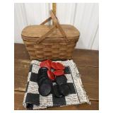 Picnic basket, porch checkers