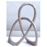 Brutalist Entwined Looping Knot Iron Sculpture by