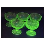 Uranium glass dessert cups- 5