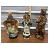 3 decanters - Jim beam, Ezra Brooks