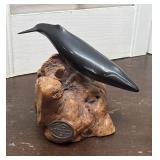 Vintage John Perry black ebonite whale figurine
