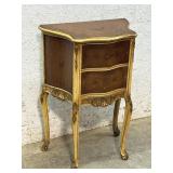 2 Drawer Hand Painted French Style End Table