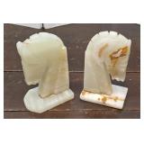 Marble horsehead bookends