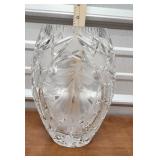 Cut crystal pear vase
