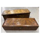 2 Flemish art ladies glove/jewelry boxes