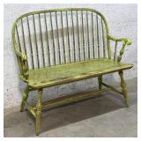 Windsor Style Settee w/ lime green paint 42/18/18