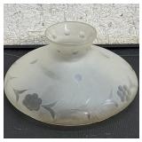 12ï¿½ Frosted Glass Lampshade w/ Eteched Floral