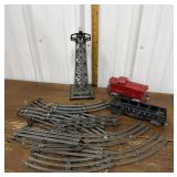 Lionel, caboose, freight car, train tracks etc