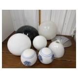 Lamp shades- glass, plastic, metal
