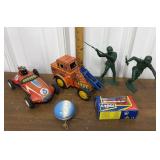 Made in Japan tin toys, wood Duncan yo-yo, Corgi