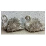 2 Resin Swan Planters
