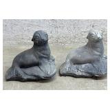 2 Concrete Seal Lawn Ornaments
