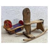 2 Childï¿½s Wooden Rocking Horses