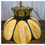 Slag glass hanging light