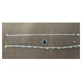 3 .924 Silver Bracelets- Gold Tone