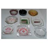 9 Vintage Hotel Motel Casino Glass Ashtrays No