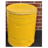 Neat Yellow Metal Lidded Barrel/Storage. Clean