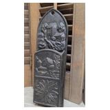 Cast iron fireplace match holder