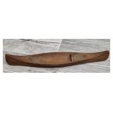 Hand carved folksy canoe