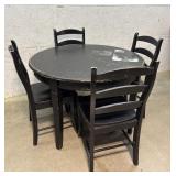 Painted Black Round Table w/ 4 Chairs 44/30