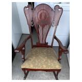 1920s Mahogany Pressed Back Rocker