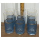 MCM Aqua, gold rim tumblers