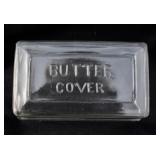 Vintage glow green Glass 1 lb Butter Cover