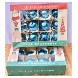 2 Boxes Vintage Fantasia Blue Ornaments