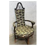MCM Tall Back Chair w/ iron trim