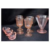 Lot of Pink Depression Glass