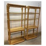 Bamboo & Glass Shelves (2) 32/16/72