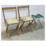 2 Folding Chairs & Stool