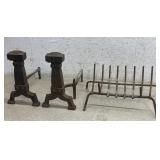 Fireplace Andirons & Wood Grate