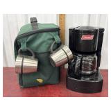 Colman travel coffee pot and case with 2