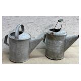 2 Galvanized Watering Cans